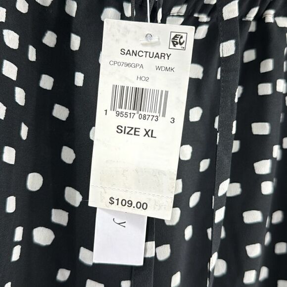 Sanctuary Mirage Printed Pull-On Pants- Black/White Polka Dot- Size XL- NWT - Picture 2 of 6